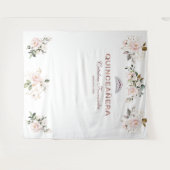 Roze goudkleurige QUINCEAÑERA-prop met charmante r Wandkleed (Voorkant (horizontaal))