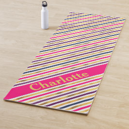 Roze goudkleurige strips Yoga Mat