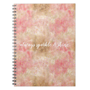 Roze Goudkleurige Waterverf Confetti Notitieboek