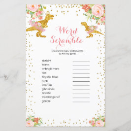 Roze goudkleurige Waterverf Word Scramble Game