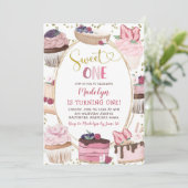 Roze goudkoekjes Zoete uitnodiging van één dag (Staand voorkant)