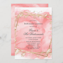 Roze goudkoorts Bridesmaids Luncheon Invitae