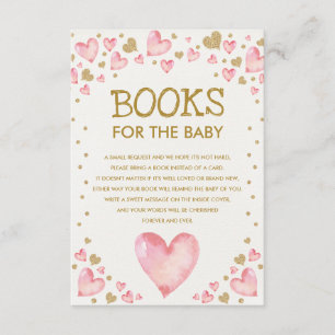 Roze goudliefhebber Baby showers boeken voor Baby Informatiekaartje