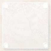 Roze goudluidsprekerafdrukken Liefde Blush Glitter Glazen Onderzetter (Achterkant)