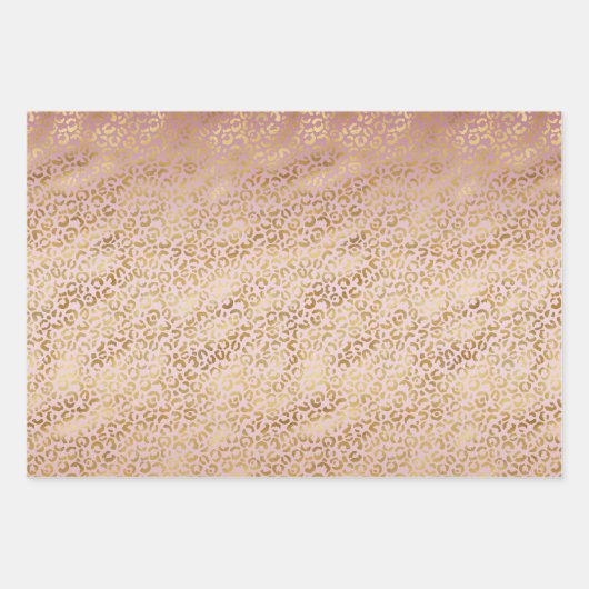 Roze goudluipaard afdrukken Blush Glitter Inpakpapier Vel (Voorkant 3)