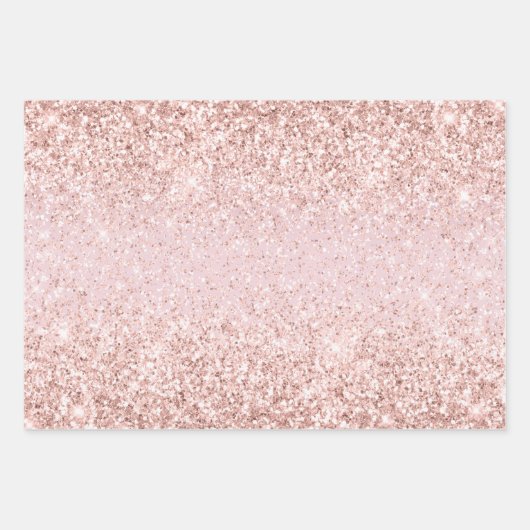 Roze goudluipaard afdrukken Blush Glitter Inpakpapier Vel (Voorkant 2)