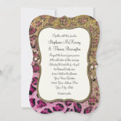 Roze goudluipaard Dierlijk afdrukken Glitter Wedde Kaart (Achterkant)