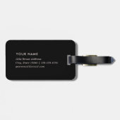 Roze goudmarmer Aangepast monogram Bagagelabel (Achterkant horizontaal)