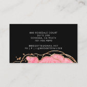 Roze goudmarmer Agate Black Makeup Artist Visitekaartje (Achterkant)