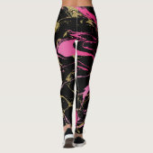 Roze goudmarmer Leggings (Achterkant)