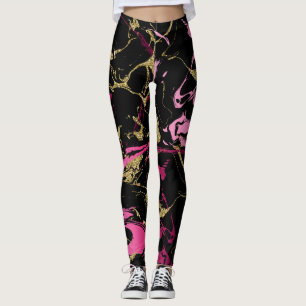 Roze goudmarmer Leggings