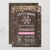 Roze goudmeisje: feestdag in de winter kaart (Voorkant / Achterkant)