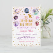 Roze goudmelkafbraak begint met Baby shower Kaart (Staand voorkant)