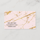Roze goudmetaalmarmer | Abstract artistiek Visitekaartje (Achterkant)