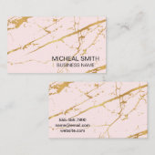 Roze goudmetaalmarmer | Abstract artistiek Visitekaartje (Voorkant / Achterkant)