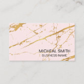 Roze goudmetaalmarmer | Abstract artistiek Visitekaartje (Voorkant)