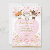 Roze goudmijn Baby shower per post Kaart (Voorkant)