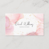 Roze goudmoderne kunst Vloeibare Waterverf Visitekaartje (Voorkant)