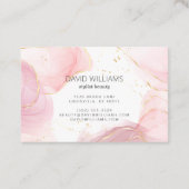 Roze goudmoderne kunst Vloeibare Waterverf Visitekaartje (Achterkant)