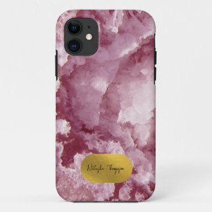 Roze goudolie Zee Kristallen Handtekening Case-Mate iPhone Case