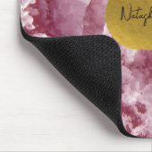 Roze goudolie Zee Kristallen Handtekening Muismat (Hoek)