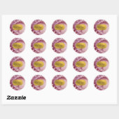 Roze goudolie Zee Kristallen Handtekening Ronde Sticker (Vel)