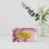 Roze goudolie Zee Kristallen Handtekening Visitekaartje (Staand voorkant)