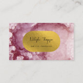 Roze goudolie Zee Kristallen Handtekening Visitekaartje (Voorkant)