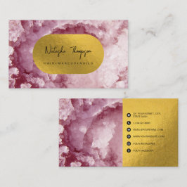 Roze goudolie Zee Kristallen Makeup Hair Nails Visitekaartje