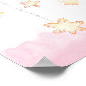 Roze goudolifant baby shower welkom bord poster (Hoek)