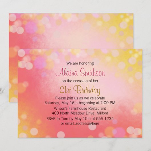 Roze goudoudere tienmeisjes verjaardag kaart (Voorkant / Achterkant)