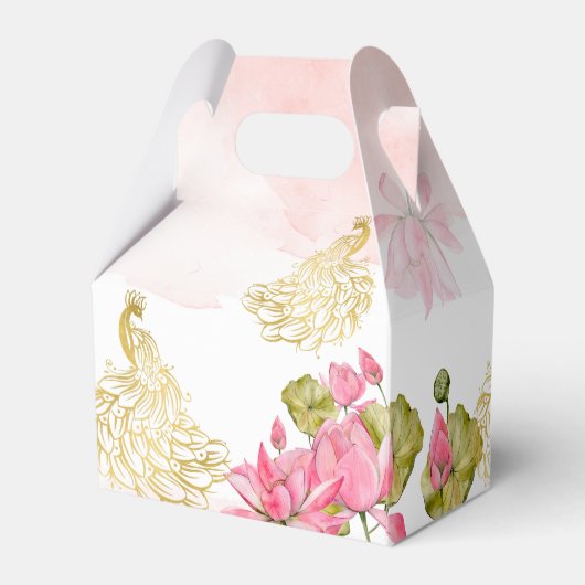 Roze goudpauwoog Indische bruiloft bedankt Bedankdoosjes (Achterkant)