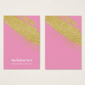Roze goudpenseel met weergavekaarten visitekaartje (Voorkant /achterkant)
