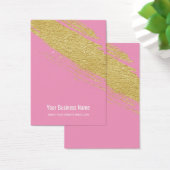 Roze goudpenseel met weergavekaarten visitekaartje (Bureau)