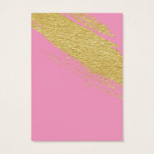Roze goudpenseel met weergavekaarten visitekaartje (Achterkant)