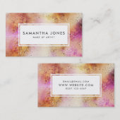 Roze goudpenseelstreken Modern make up art Visitekaartje (Voorkant / Achterkant)