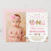 Roze goudpompoen 1e verjaardag Noite herfst Herfst