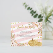 Roze goudpompoenen voor Baby Briefkaart (Staand voorkant)