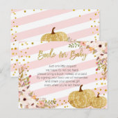 Roze goudpompoenen voor Baby Briefkaart (Voorkant / Achterkant)