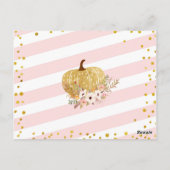 Roze goudpompoenen voor Baby Briefkaart (Achterkant)