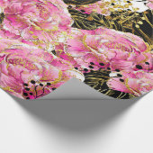 Roze goudpons cadeaupapier (Hoek)