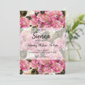 Roze goudpons kaart (Staand voorkant)