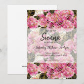 Roze goudpons kaart (Voorkant / Achterkant)