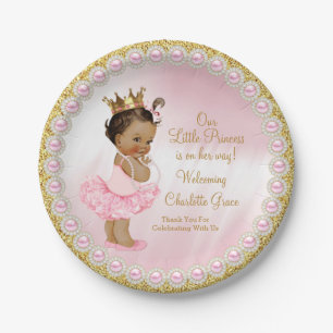 Roze goudprinses Baby shower Papieren Borden Papieren Bordje