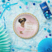 Roze goudprinses Baby shower Papieren Borden Papieren Bordje (Feest)