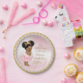 Roze goudprinses Baby shower Papieren Borden Papieren Bordje (Feest)