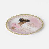 Roze goudprinses Baby shower Papieren Borden Papieren Bordje (Gekanteld)