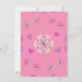 Roze goudRoos Butterfly baby shower uitnodiging (Achterkant)