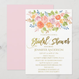 Roze goudRoos Floral Bouquet Vrijgezellenfeest Kaart