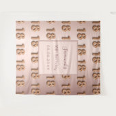 Roze goudroze monogram luxe 18e verjaardag wandkleed (Voorkant (horizontaal))